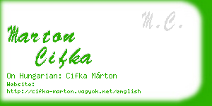 marton cifka business card