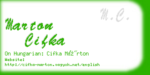 marton cifka business card